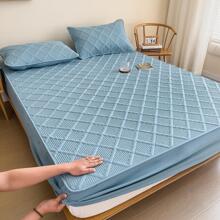 Solid Color Fitted Sheet, Modern Plain Fabric Fitted Bottom Sheet For Bedroom, All Season