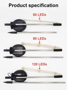 1pc 60/90/120/150/180/200 Đèn LED 2 chế độ bằng đồng cho bãi cỏ, Đèn thiết kế pháo hoa màu trắng hiện đại cho ngoài trời, Đèn chiếu sáng sân vườn ngoài trời cho lối đi, sân, hiên - trắng - Xem 4