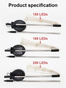 1pc 60/90/120/150/180/200 Đèn LED 2 chế độ bằng đồng cho bãi cỏ, Đèn thiết kế pháo hoa màu trắng hiện đại cho ngoài trời, Đèn chiếu sáng sân vườn ngoài trời cho lối đi, sân, hiên - trắng - Xem 5