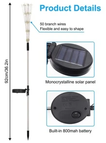 1pc 60/90/120/150/180/200 Đèn LED 2 chế độ bằng đồng cho bãi cỏ, Đèn thiết kế pháo hoa màu trắng hiện đại cho ngoài trời, Đèn chiếu sáng sân vườn ngoài trời cho lối đi, sân, hiên - trắng - Xem 6