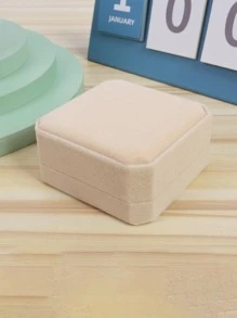 1入組素色首飾收納盒 - 米色 - 查看 4