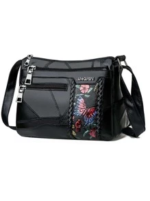 Túi Crossbody Nữ Thực vật - màu đen - Xem 5