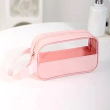 便攜式防水化妝包粉紅色多功能游輪必備沙灘包沙灘必備沙灘毛巾組織者沙灘配件沙灘用品假期必備假期必備品,適用於夏季度假 - 粉色 - 查看 5
