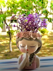 1入組人物設計植物容器 - 彩色 - 查看 1