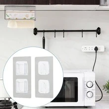 10pairs/pack Fixer PVC Power Strip Holder Wall Mount Home Self Adhesive Shelf - White - View 6