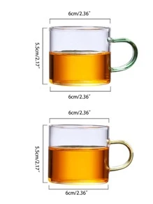 2pcs Clear Glass Mug - Clear - View 3