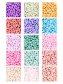 15顏色隨機色4mm玻璃DIY珠子 - 彩色 - 查看 2
