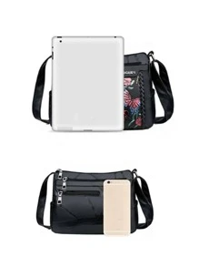 Túi Crossbody Nữ Thực vật - màu đen - Xem 3
