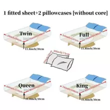 3pcs Checkerboard Pattern Fitted Sheet Set(1 Fitted Sheet & 2 Pillowcase) , Modern Sheet Set For All Seasons - Black and White - View 3