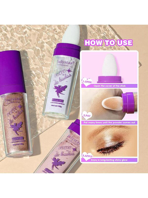 3 Colors Polvo De Hadas Highlighter Powder Stick Set, Trio Shimmer