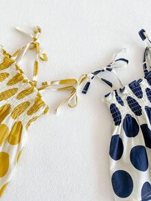 Bebé 1 pieza Top de tirantes con estampado de lunares & 1 pieza Shorts - Amarillo - Ver 8