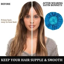 Mũ chụp tóc rộng vành đầy màu sắc/mũ ngủ/Băng đô co giãn/Mũ vành ngắn, Bốn Mùa - Màu xanh ngọc - Xem 3