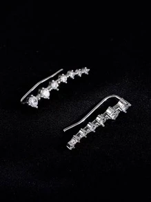 水鑽裝飾耳爬 - 銀色 - 查看 4
