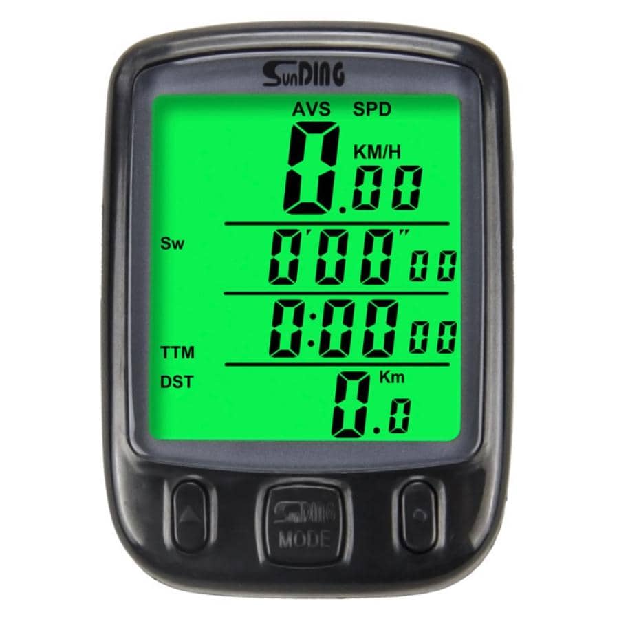 1 pieza Luz ordenador impermeable pantalla LCD ciclista bicicleta bicicleta con verde trasero - Gris - Ver 1