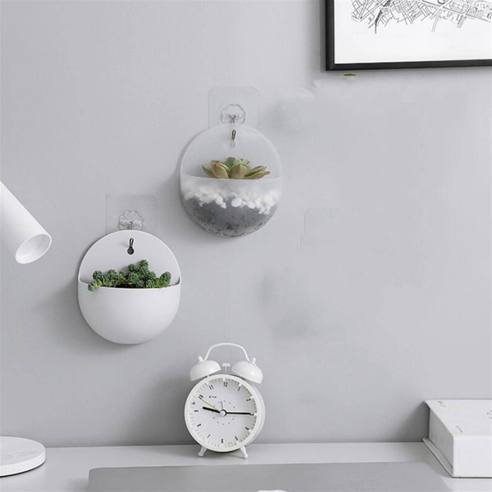 1入組掛壁式植物容器 - 白色 - 查看 1