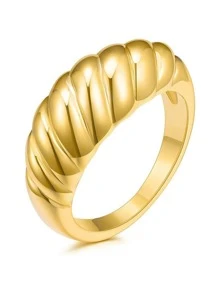 1pc Minimalist Twist Ring - Yellow Gold - View 2