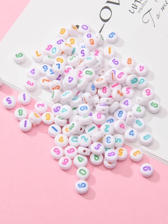 100入組數字細節DIY珠子