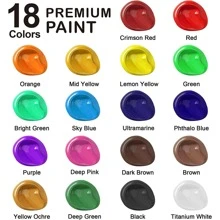 Shuttle Art Acrylic Paint, 18 Colors Acrylic Paint Pouches (120ml/4.06oz), Artist Grade Acrylic Paint Set, Rich Pigments, Non-Toxic for Artists, Beginners and Kids on Rocks Crafts Canvas Wood Ceramic