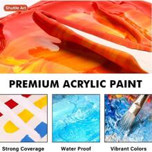 Shuttle Art Acrylic Paint, 18 Colors Acrylic Paint Pouches (120ml/4.06oz), Artist Grade Acrylic Paint Set, Rich Pigments, Non-Toxic for Artists, Beginners and Kids on Rocks Crafts Canvas Wood Ceramic