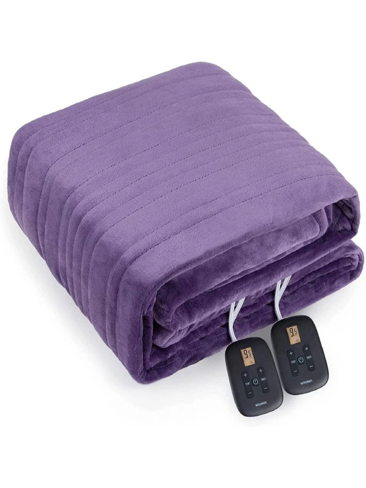 WOOMER Electric Heated Throw Blanket, Soft Flannel Fast Heating Blanket  with Multi-Color Option, King Size 100x 90, 10 Heating Levels u0026 0.5-12H  Auto Off, Over-Heat Protection | SHEIN Singapore