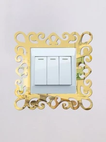 1 件几何图案镜面开关插座墙贴、贴纸、墙面装饰、家居装饰乙烯基贴花、春季装饰品让您的家焕然一新、拉玛装饰贴纸礼物生日毕业、墙面装饰、贴纸、墙贴、房间装饰、家居装饰 - 金色 - 查看 3