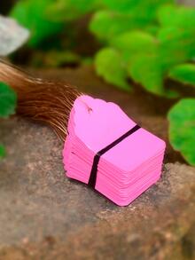 100pcs/set Plastic Plant Marker, Minimalist Solid Color Hanging Plant Label For Garden - Pink - View 6