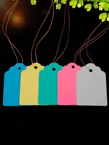 100pcs/set Plastic Plant Marker, Minimalist Solid Color Hanging Plant Label For Garden - Pink - View 4