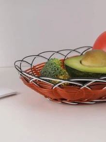 1 件編織橢圓形水果籃 - 棕色 - 查看 5