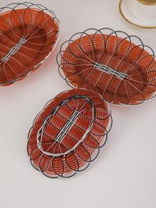 1 件編織橢圓形水果籃 - 棕色 - 查看 3