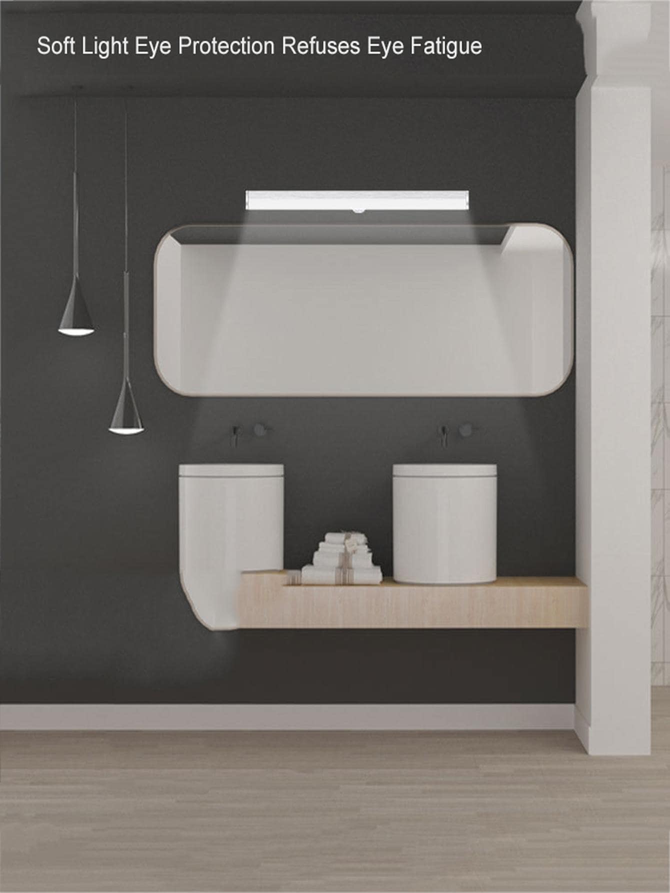 1 pieza Luz de armario LED ABS debajo del gabinete moderno para casa - Blanco - Añade 10