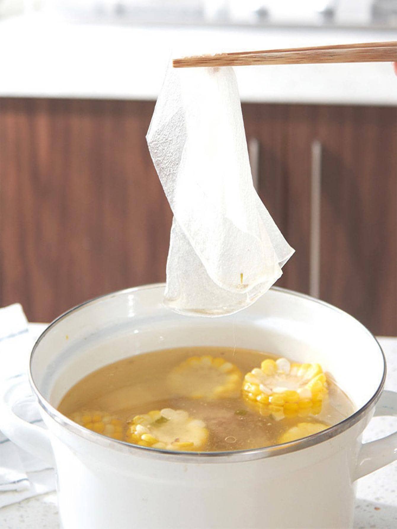 12pcs PE Oil-absorbing Paper, Minimalist Plain Oil-absorbing Paper For Kitchen - White - View 1