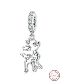 ESBERRY Mặt dây chuyền DIY trang trí bằng đá khối Zirconia - Bạc - Xem 5