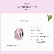 WOSTU 1入組切割珠子適合女士吊墜手環或者手鐲925純銀花朵掛飾時尚首飾類 - 銀色 - 查看 8