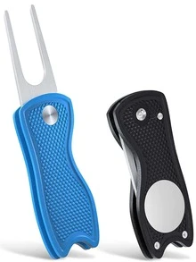 1 pieza Tenedor de plástico golf - Negro - Ver 2