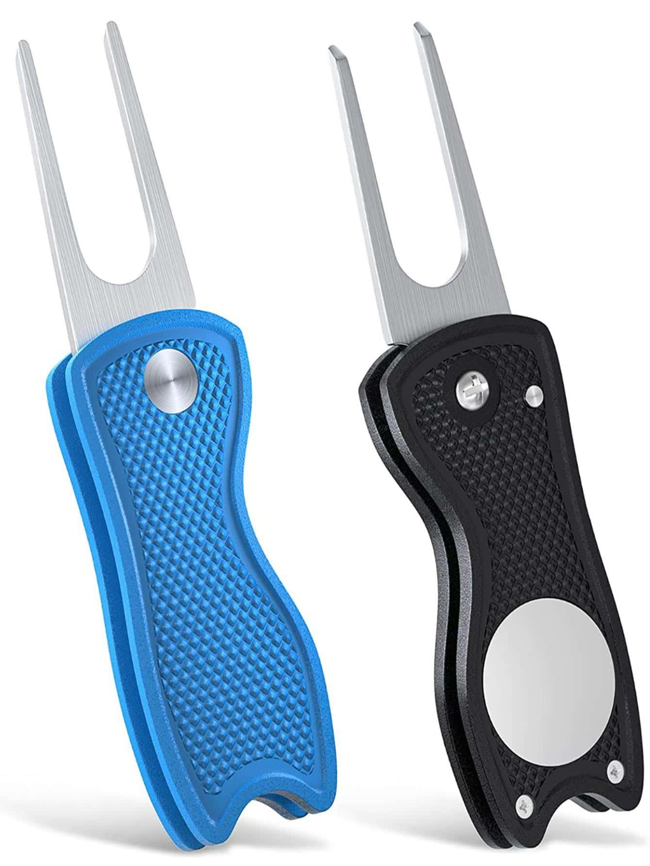 1 pieza Tenedor de plástico golf - Negro - Ver 1