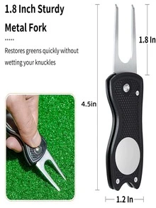 1 pieza Tenedor de plástico golf - Negro - Ver 4