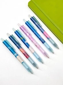 6 chiếc bút gel đồ họa hoạt hình - Màu xanh lam - Xem 3