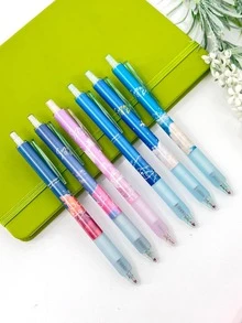 6 chiếc bút gel đồ họa hoạt hình - Màu xanh lam - Xem 4