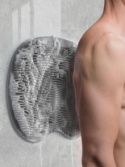 1pc TPR Bath Brush, Minimalist Plain Multifunction Bath Exfoliating Brush For Bathroom