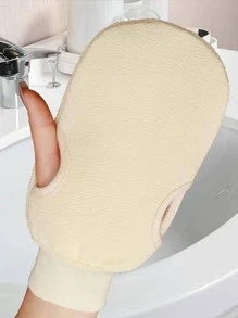 1入組素色去角質沐浴極簡風格纖維去死皮身體洗滌器適用於浴室 - 白色 - 查看 1