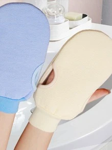 1入組素色去角質沐浴極簡風格纖維去死皮身體洗滌器適用於浴室 - 白色 - 查看 2