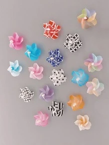 3pcs Plastic Fridge Magnet, Modern Mixed Pattern Flower Design Refrigerator Sticker For Home - Multicolor - View 1
