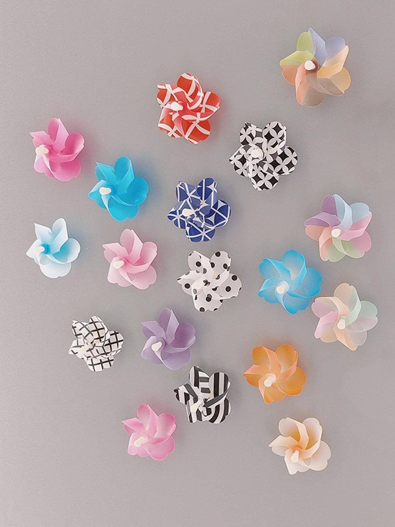 3pcs Plastic Fridge Magnet, Modern Mixed Pattern Flower Design Refrigerator Sticker For Home - Multicolor - View 1