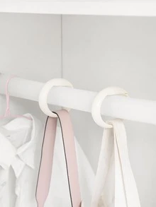 1pc ABS Hook, Minimalist Solid Color Portable Bag Hanger For Home - White - View 7