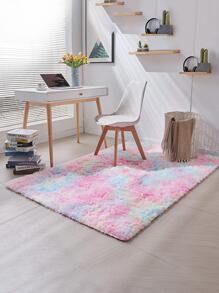 1 pieza Alfombra de tie dye de peluche