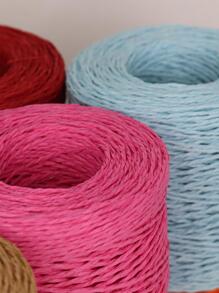 1 ovillo Hilo de rafia de paja rafia minimalista liso para casa - Verde Lima - Ver 5