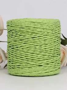 1 ovillo Hilo de rafia de paja rafia minimalista liso para casa - Verde Lima - Ver 1