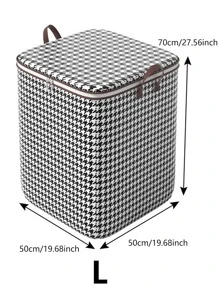 1入組千鳥格圖案衣服收納現代無紡布織物防水收納容器適用於組織服裝 - 彩色 - 查看 5