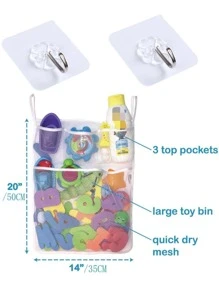 1 bucată geantă de depozitare pentru jucării pentru copii din poliamidă, suport pentru jucării din plasă agățată pentru copii, baie