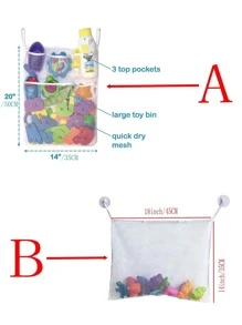 1 bucată geantă de depozitare pentru jucării pentru copii din poliamidă, suport pentru jucării din plasă agățată pentru copii, baie